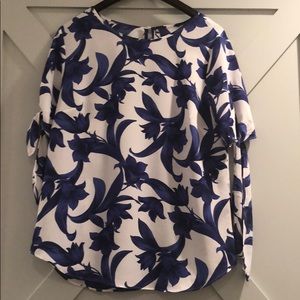 Royal blue floral top